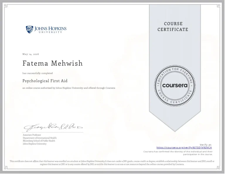 About 2 Psychological First Aid – Johns Hopkins University